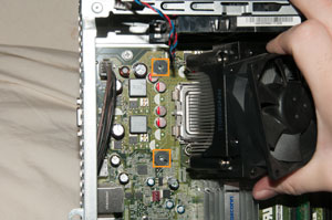 Aligning CPU fan with screw holes