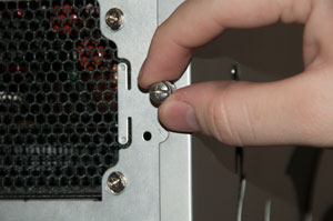 Motherboard inside chasis aligned with back holes of chasis