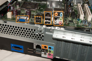 Side of motherboard and matching back side of chasis