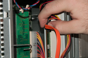 Motherboard inside chasis aligned with back holes of chasis